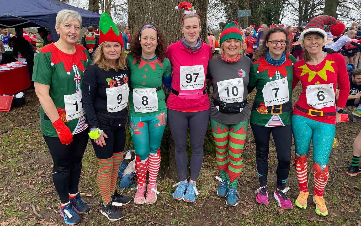 Jaq (6) with friends at Cardiff Festive 10k - 17-12-2023