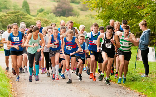Start of the Chedworth 5k trail race