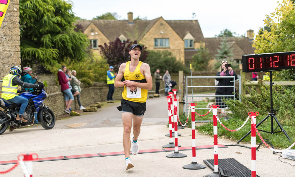 Bourton Half - 2024 race winner Ben Kruze of Stratford Upon Avon - Click for a larger copy Bourton Half - 2024 race winner Ben Kruze of Stratford Upon Avon