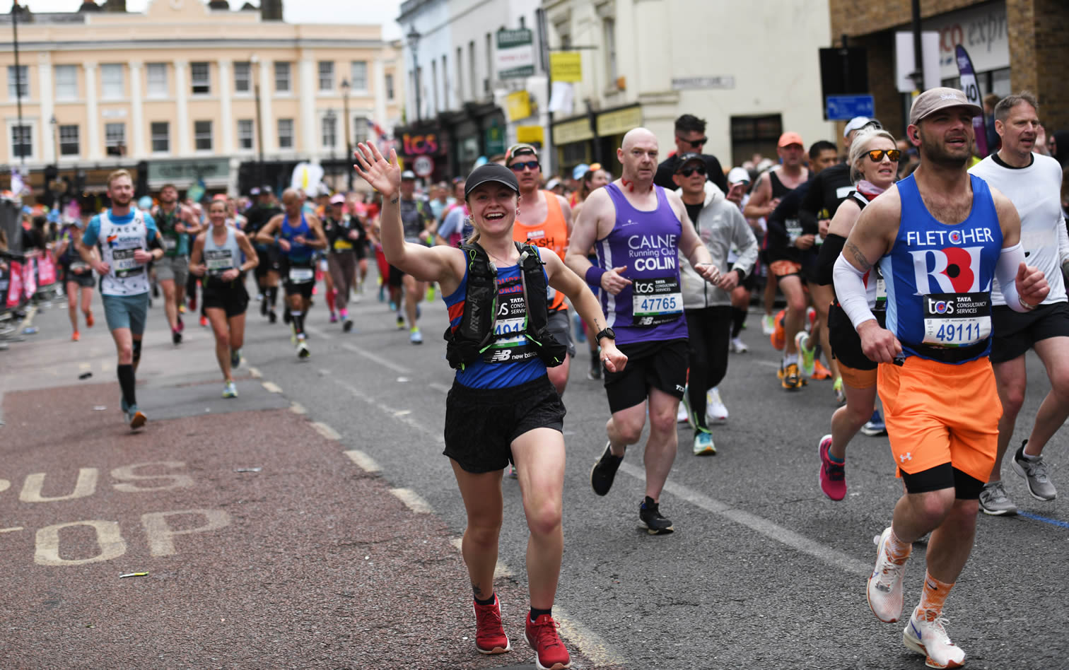Bourton Roadrunners' Rebecca after 6.5 miles at London Marathon - 21-04-2024