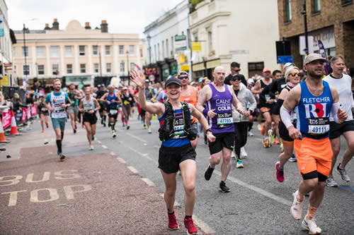 Rebecca after 6½ miles at London Marathon - 21st April 2024. Click on image for a larger version