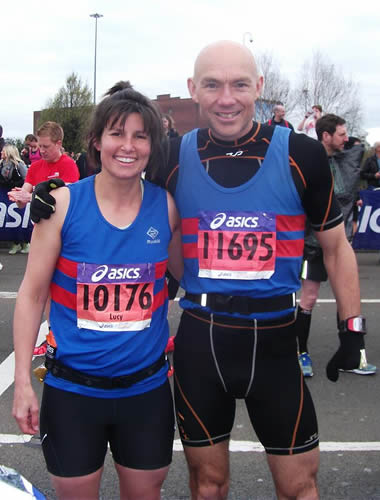 Lucy & Steve at Manchester Marathon 2015