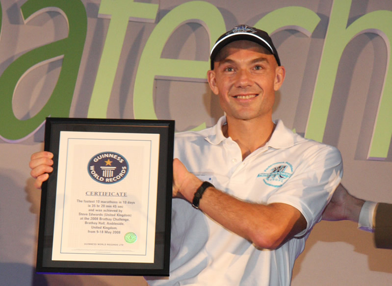 Steve Edwards received his Guinness World Record certificate