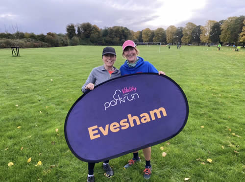 Jaq and Claire at Evesham parkrun - 20th October 2024 - Click on image for a larger version Jaq and Claire at Evesham parkrun - 20th October 2024