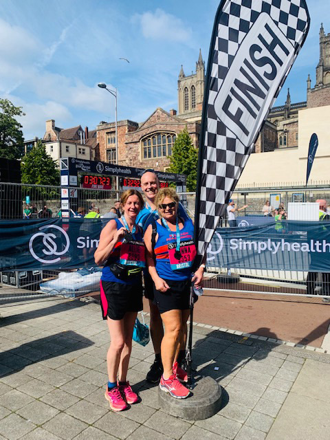 Alli Quinn, Nick and Donna Harper at Bristol Half Marathon