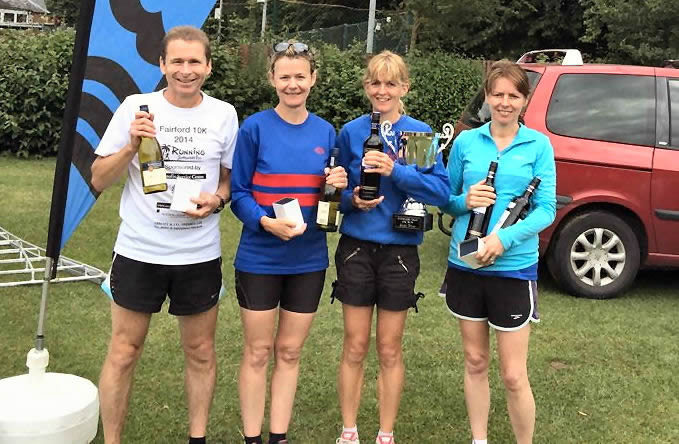 Ewen Smith, Susan Hunt, Shona Crombie-Hicks and Niamh Shoemark at Evesham 10k