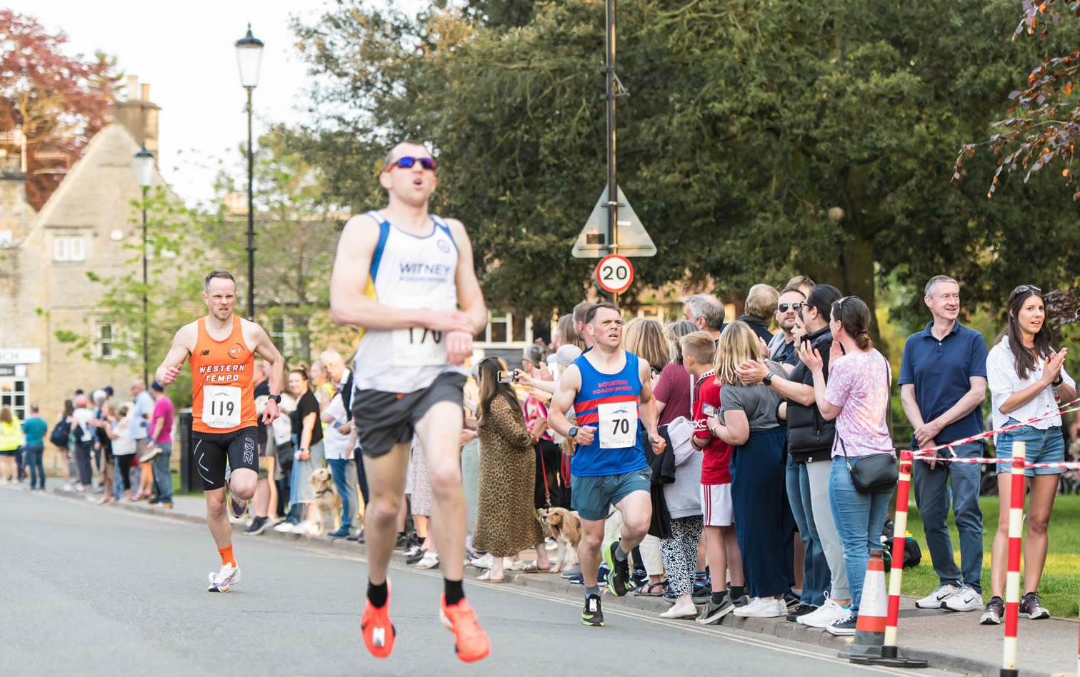 Danny Hannig (race number 70) of Bourton Roadrunners - first club member at Bourton Mile - 10-05-2024
