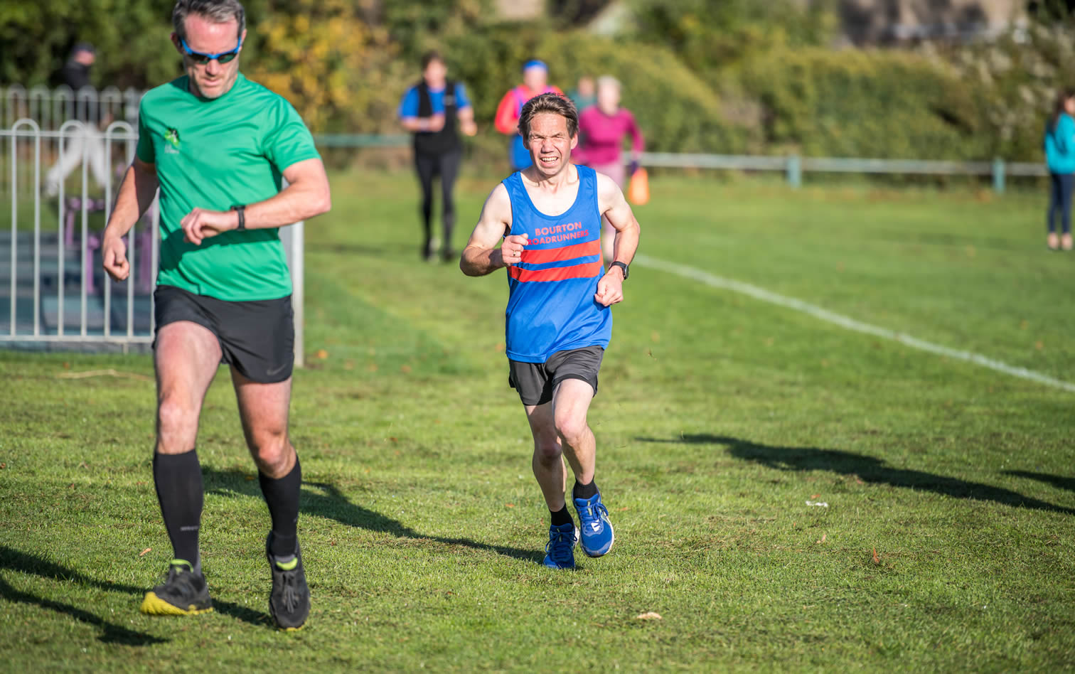Bourton's Tim Hemming finishing at King George V Playing Field parkrun, Cheltenham - 8-10-2022