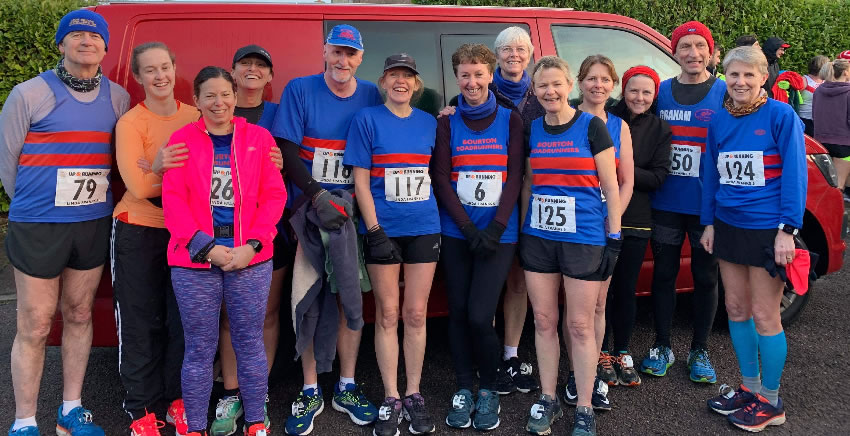 Bourton Roadrunners team at Linda Franks 5m