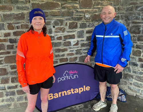 Niamh and Ian Shoemark at Barnstaple parkrun - 1st January 2025.
Click on image for a larger version Niamh and Ian Shoemark at Barnstaple parkrun - 1st January 2025