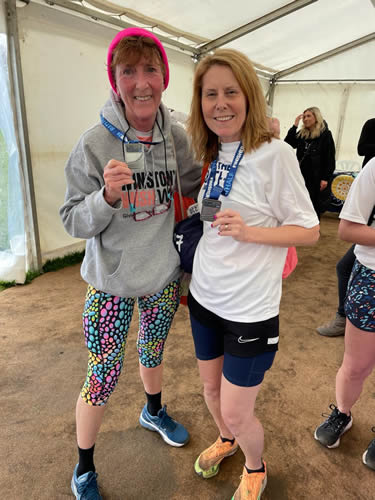 Claire and Jaq at Bath Half Marathon - 17th March 2024.
Click on image for a larger version Claire and Jaq at Bath Half Marathon - 17th March 2024. Click on image for a larger version