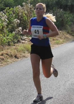Steph Lane on her way to winning Angels 10k