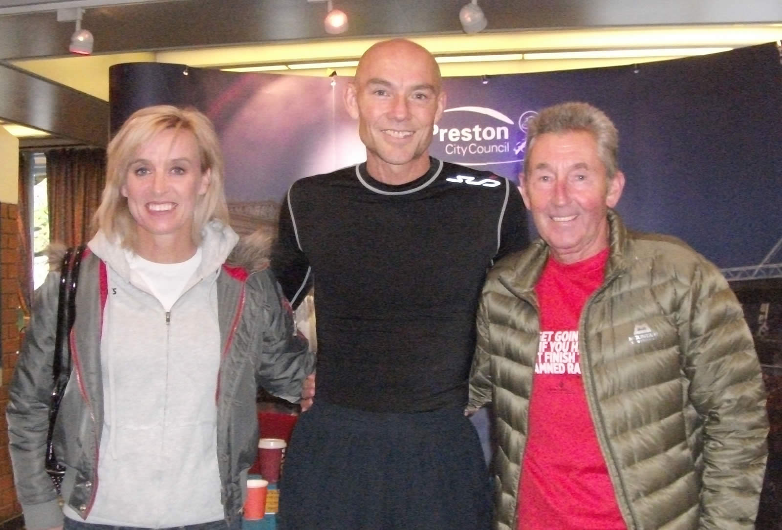 Steve Edwards with Liz McColgan and Ron Hill