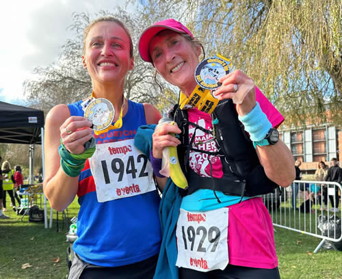 Michela and Claire at Stratford-upon-Avon Half - 27th October 2024 - Click on image for a larger version Michela and Claire at Stratford-upon-Avon Half