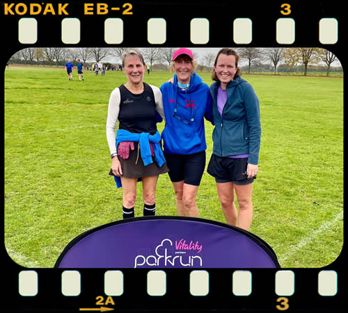 Liz, Claire and Louise at Chipping Norton Scholl parkrun - 2nd November 2024