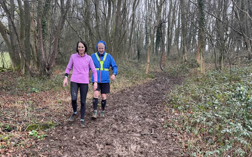 Viv and Giles running between Longborough, Bourton on the Hill, Hinchwick and return - 10th March 2024.
Click on image for a larger version Viv and Giles running between Longborough, Bourton on the Hill, Hinchwick and return - 10th March 2024. Click on image for a larger version