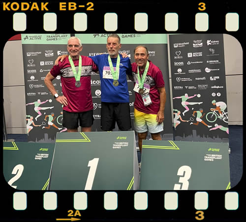 Lee with his Gold in the 1500 metres at UK Transplant Games, with two more Golds to follow  - 9th August 2026